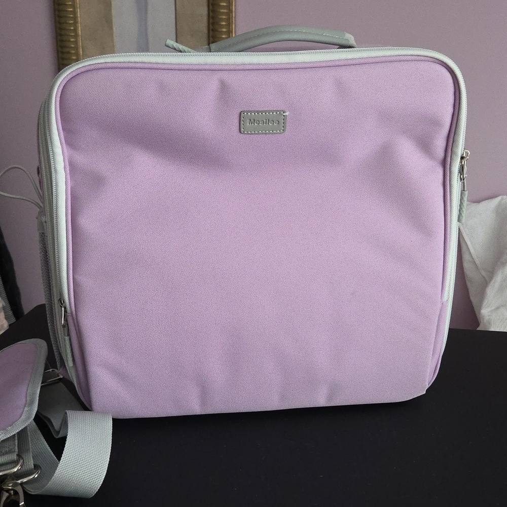 Mesilee Lavender Zippered Organizer Bag with Top Handle